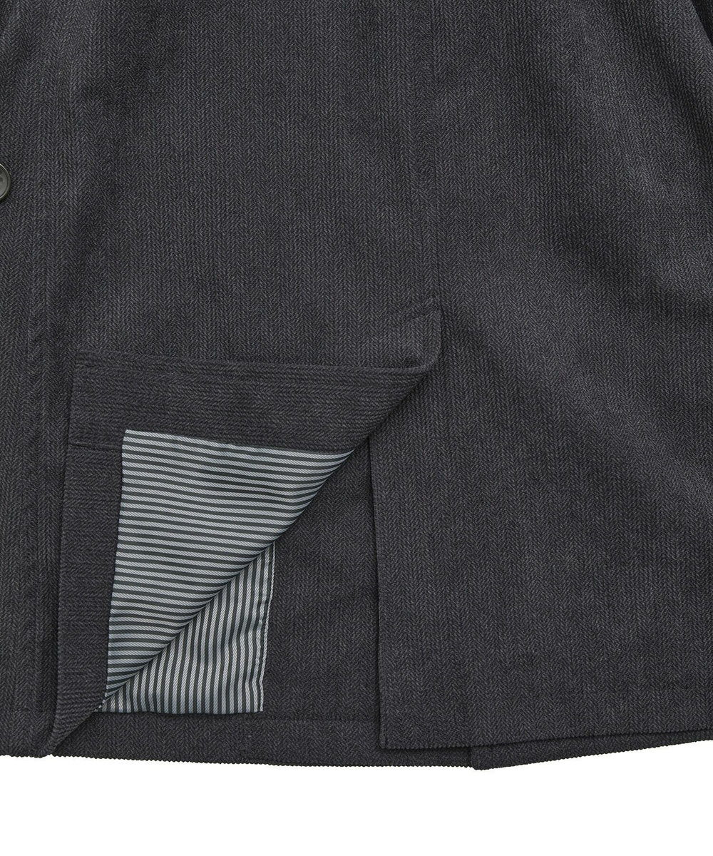 MEN'S BIGI ヘリンボーンプリント スタンドカラーブルゾン＜ストレッチ＞ グレー系その他
