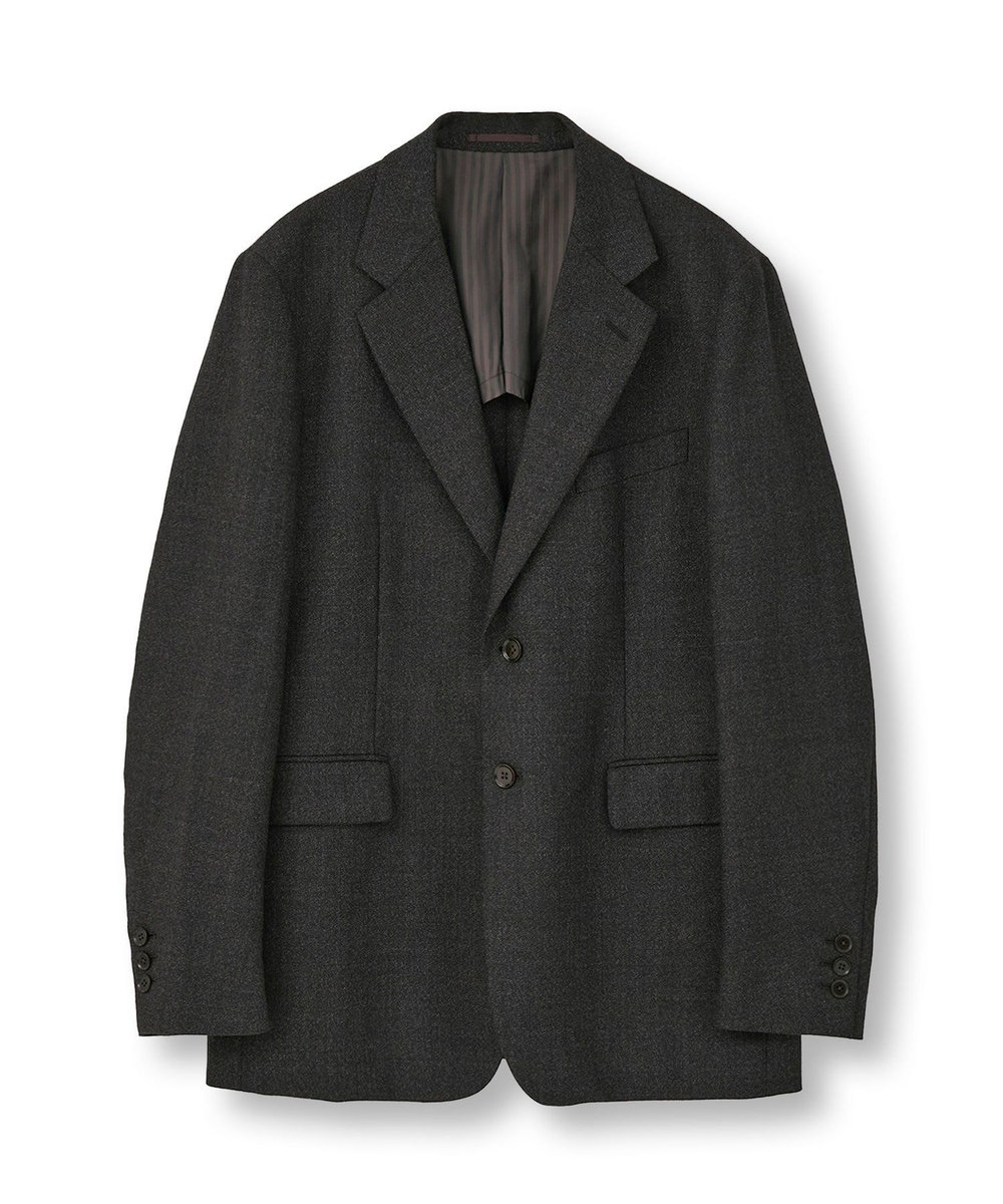 MEN'S BIGI メランジウール テーラードジャケット ブラウン