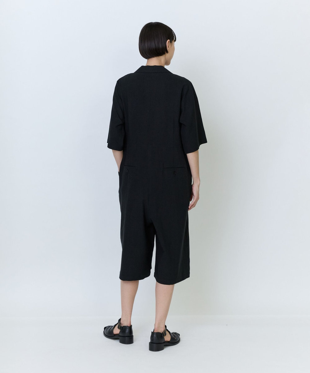 LOISIR テンセルコットンリネンオールインワン ブラック
