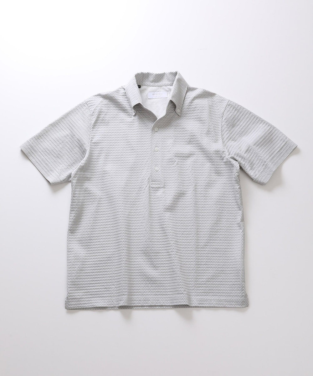 MEN'S BIGI 【ACTIVE TAILOR】COOL MAXサッカー織りワンピースカラーポロシャツ グレー