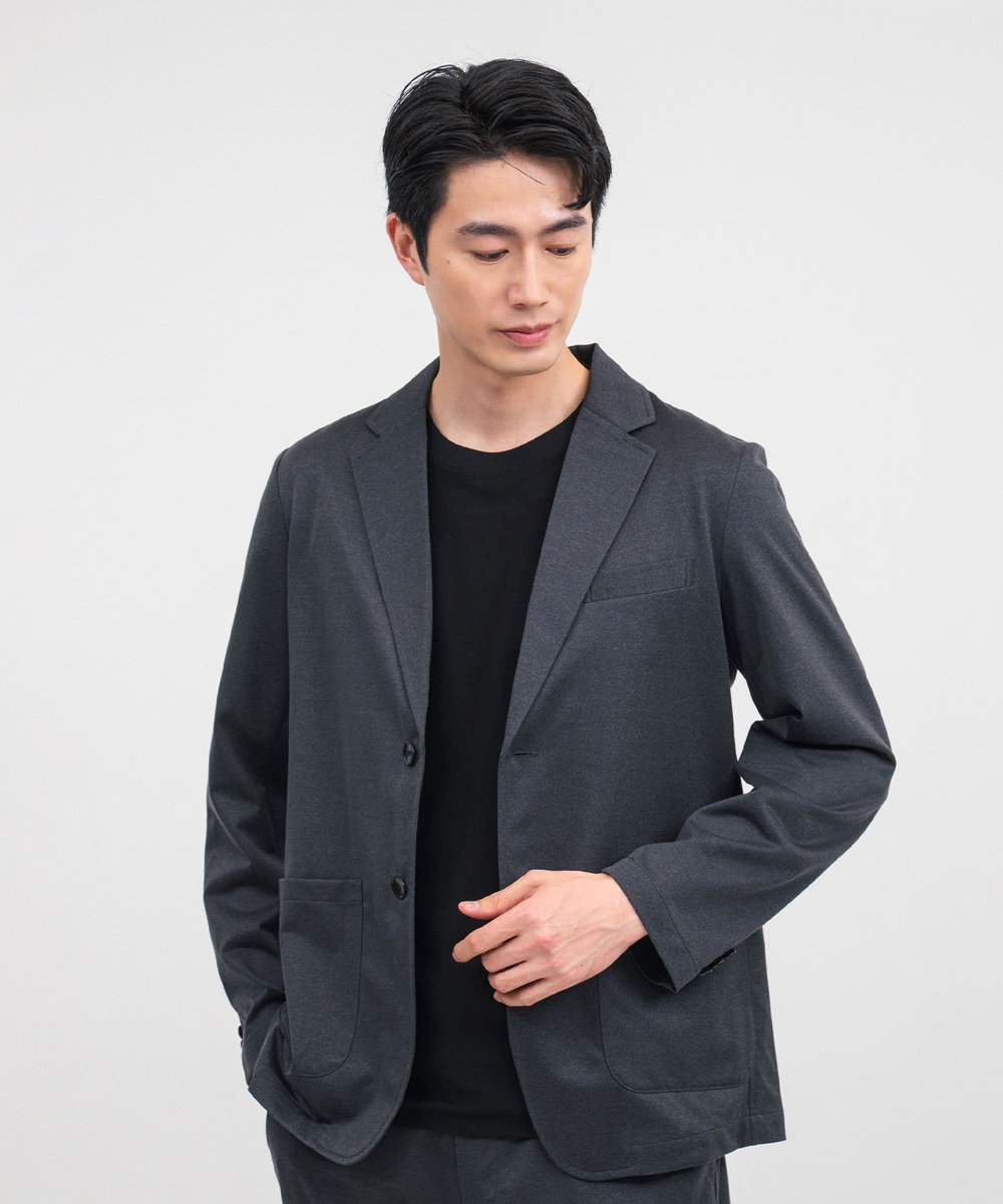 MEN'S BIGI Begin6月号掲載【COVEROSS W/カバロスダブル】別注 リカバリーセットアップジャケット＜血行促進/抗酸化作用/遠赤外線効果/ストレッチ＞ チャコールグレー