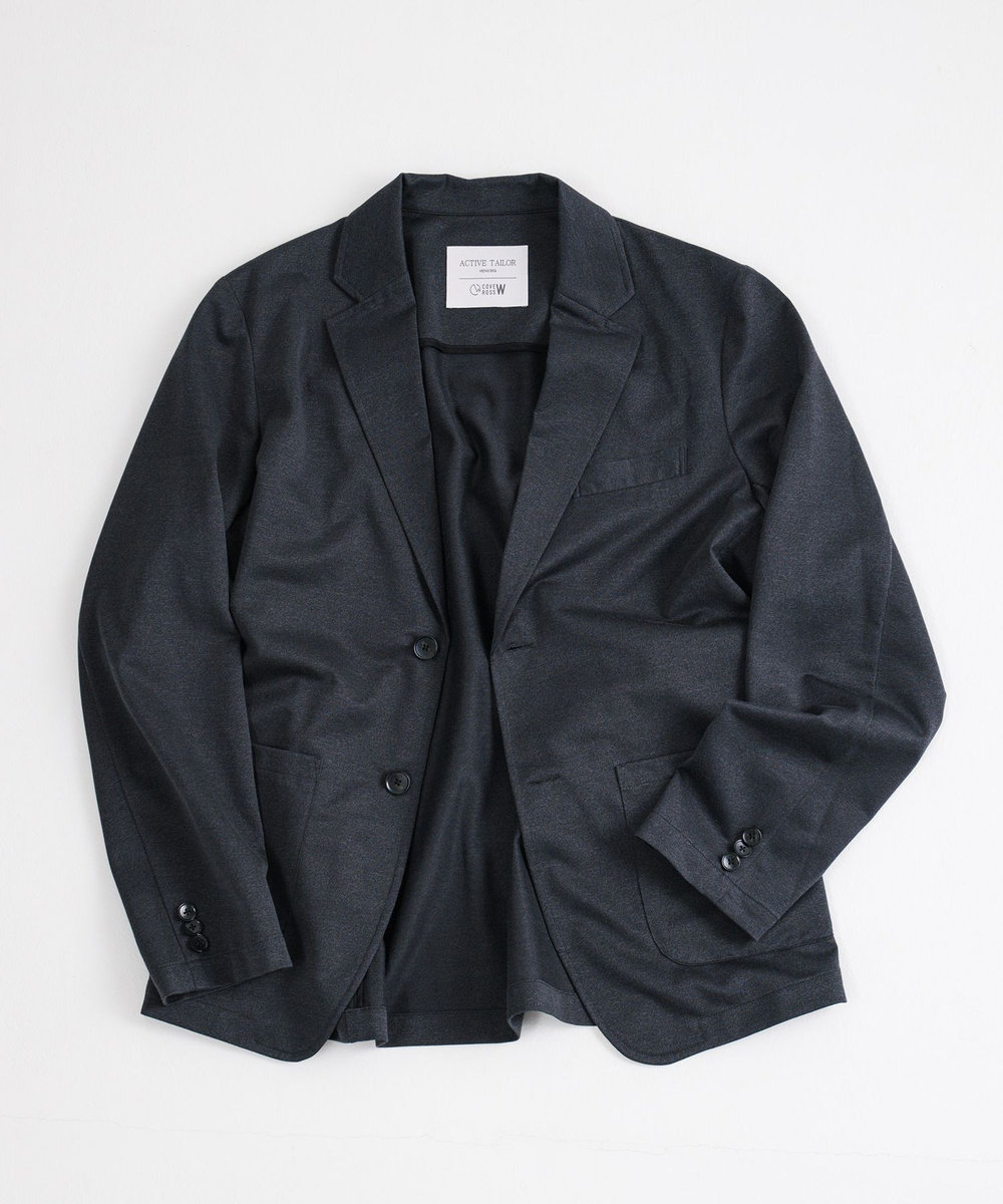 MEN'S BIGI Begin6月号掲載【COVEROSS W/カバロスダブル】別注 リカバリーセットアップジャケット＜血行促進/抗酸化作用/遠赤外線効果/ストレッチ＞ チャコールグレー
