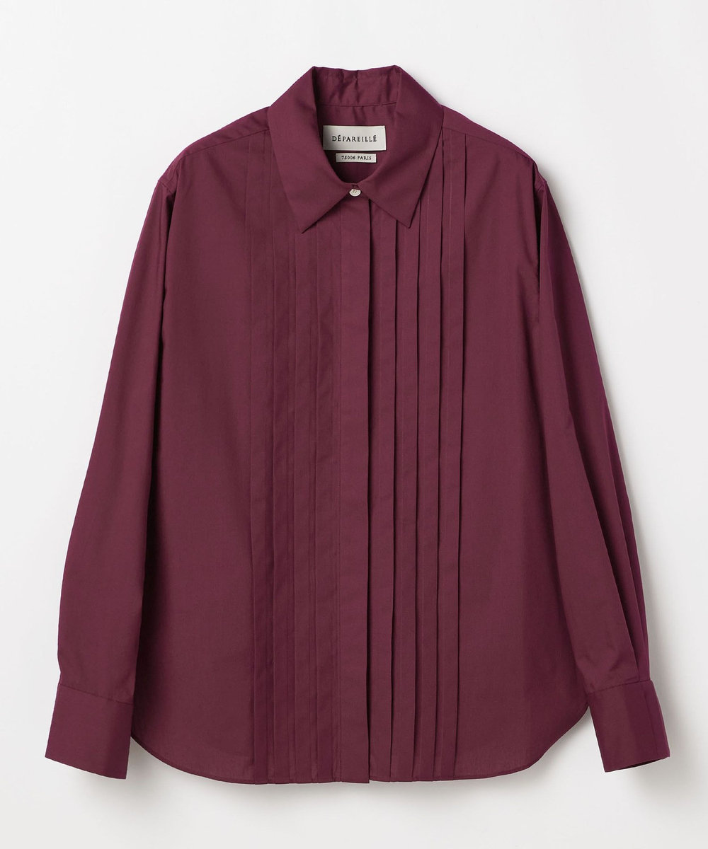 DÉPAREILLÉ POLY COTTON TUCK SHIRT / ポリコットンタックシャツ ボルドー