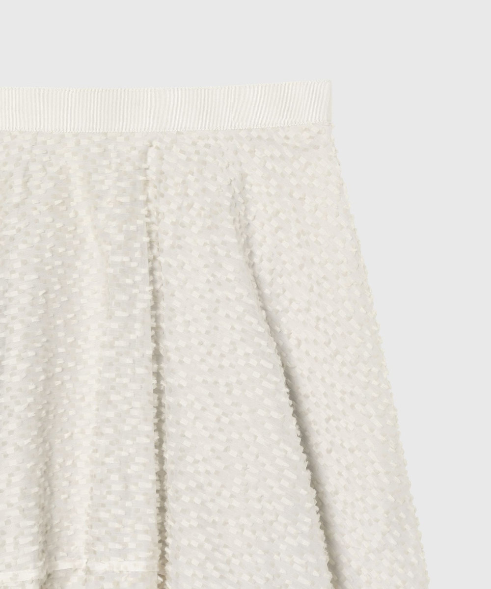 DÉPAREILLÉ TAPE CUT JACQUARD SKIRT / テープカットジャガードスカート ホワイト