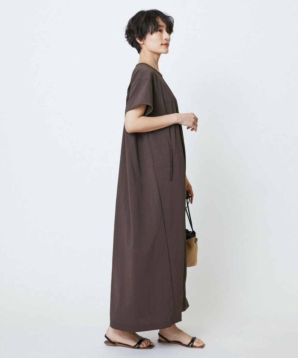 feerique feerique　ポリナイロンストレッチTシャツワンピース ブラウン