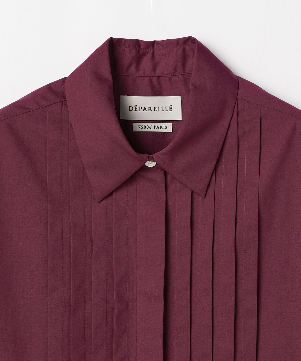 DÉPAREILLÉ POLY COTTON TUCK SHIRT / ポリコットンタックシャツ ボルドー