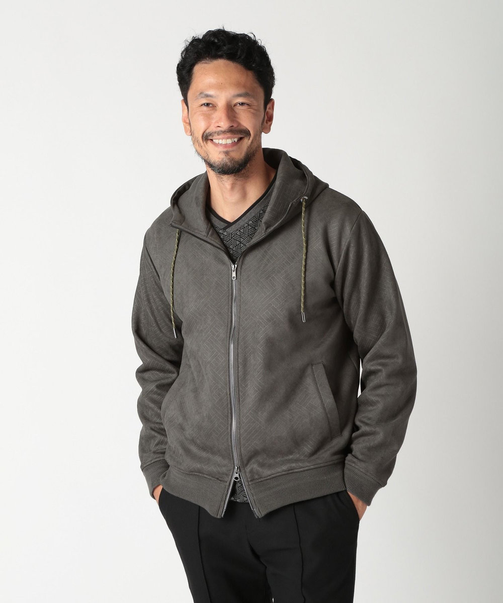 MEN'S BIGI テックスエードエンボスパーカー カーキ