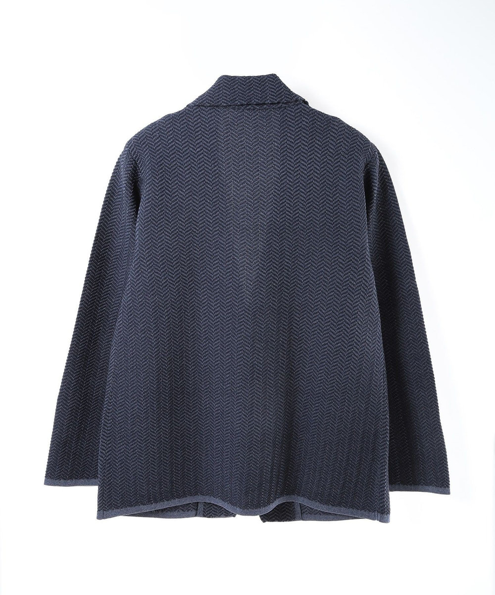MEN'S BIGI 【ACTIVE TAILOR】ヘリンボーンニットジャケット ネイビー