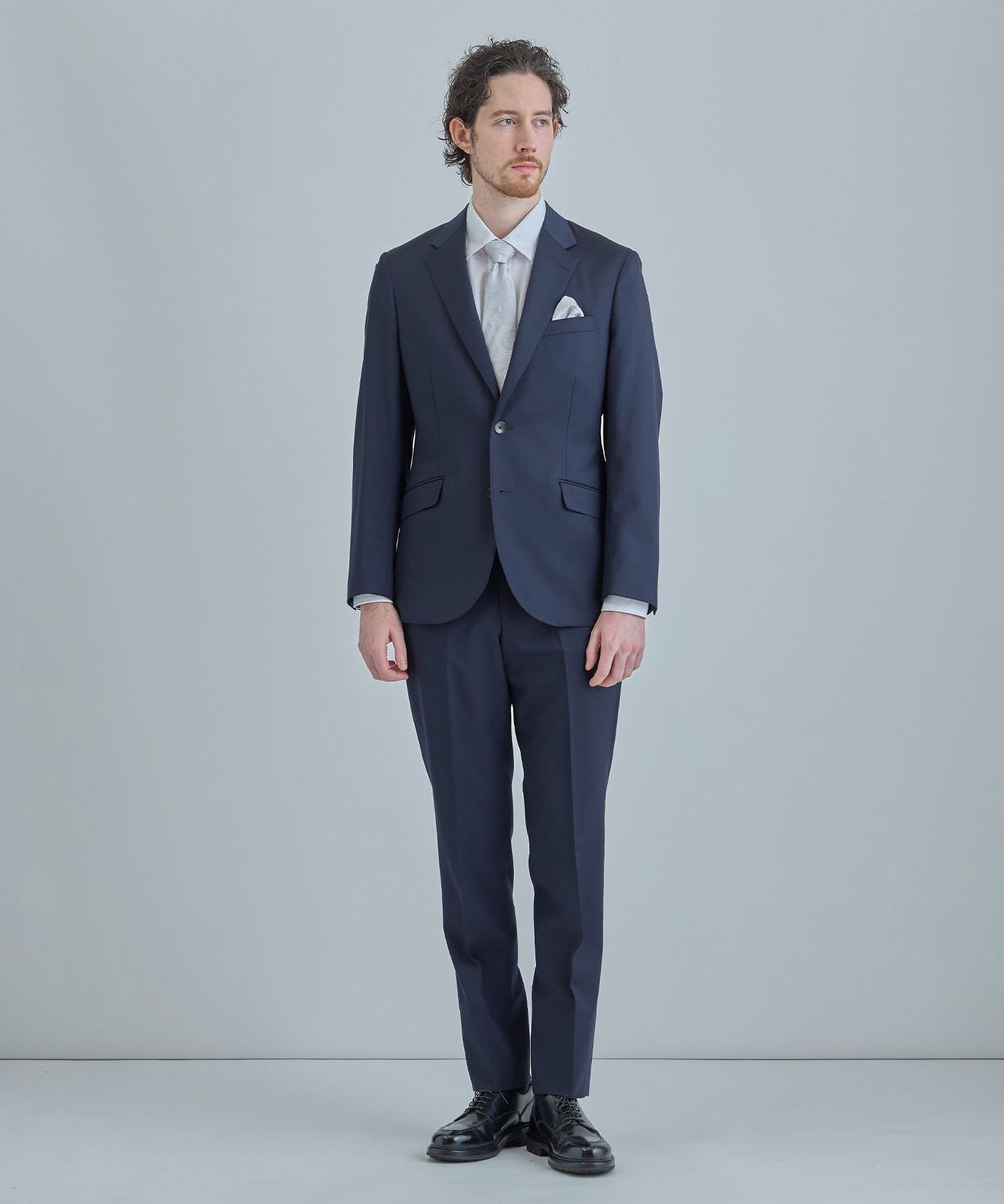 MEN'S BIGI シャドーペイズリー×ドット柄シルクネクタイ シルバー