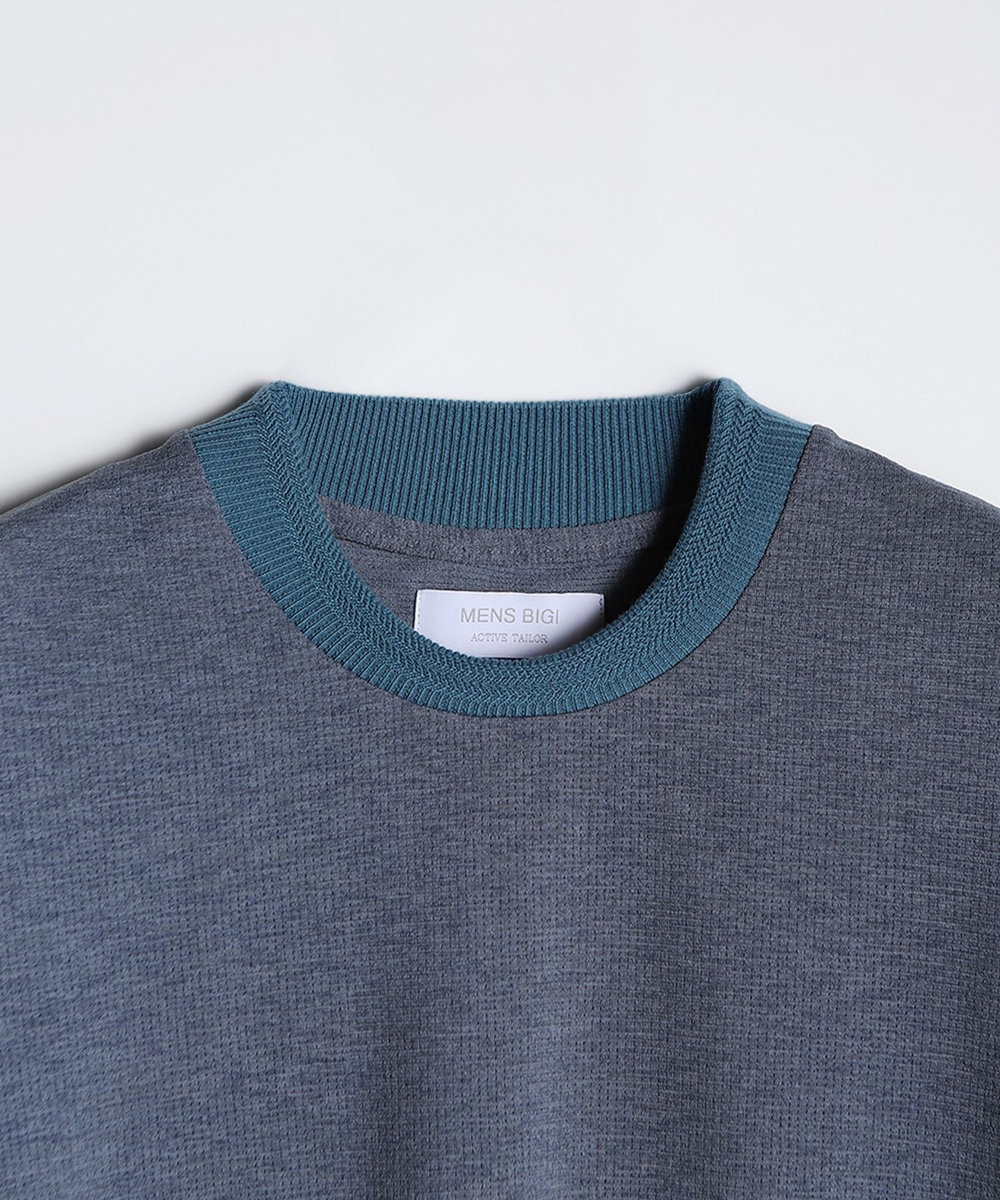 MEN'S BIGI 【WEB限定】ドットメッシュジャージTシャツ＜吸水速乾/通気性＞ ブルー