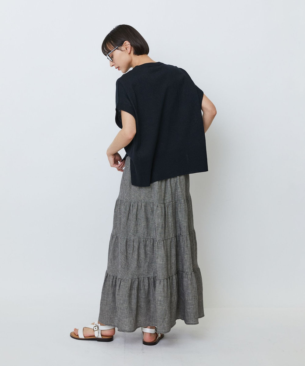 LOISIR 和紙コットン天竺プルオーバー ブラック