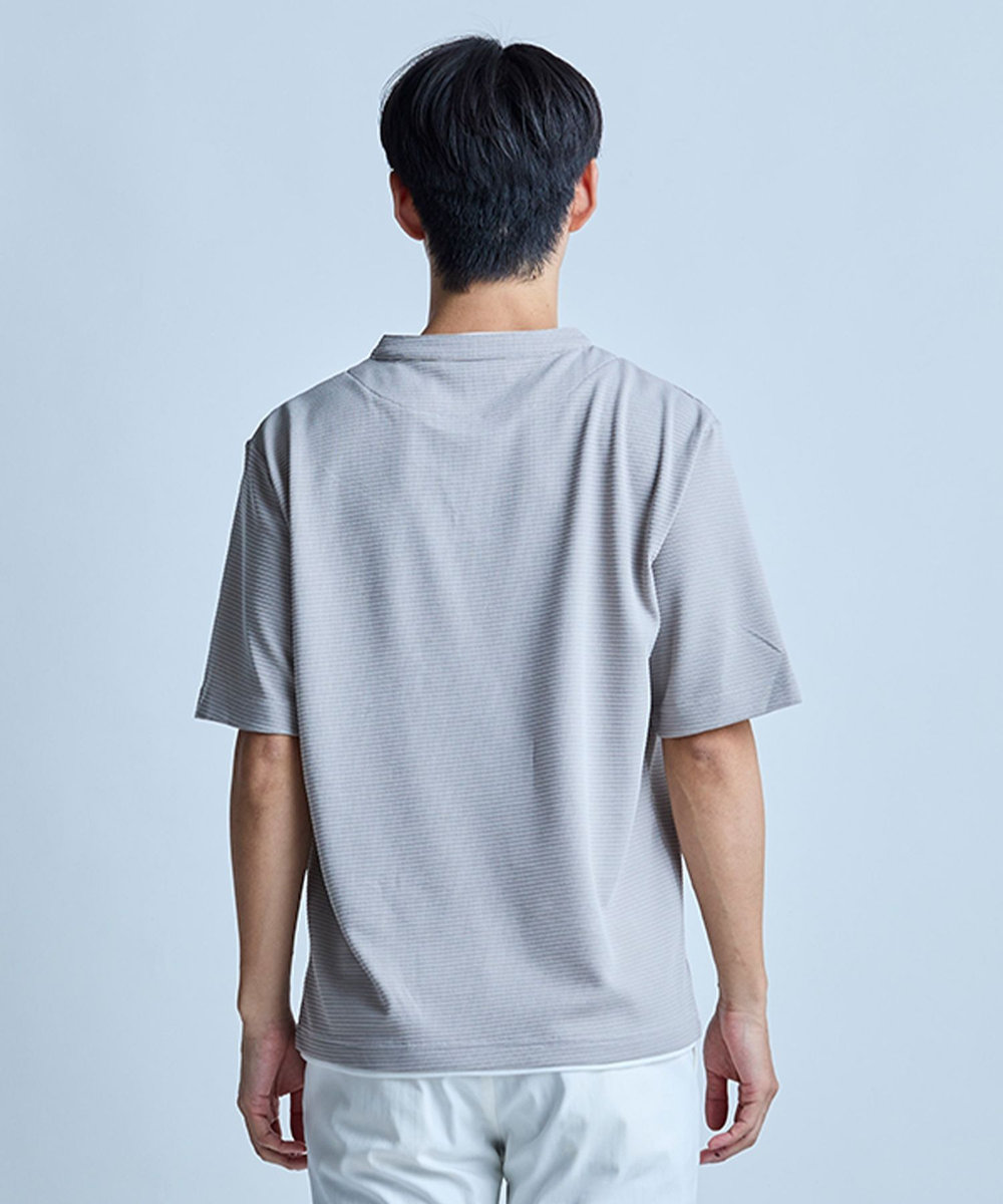 UNION STATION 	ミニワッフルキーネックレイヤードTシャツ グレー
