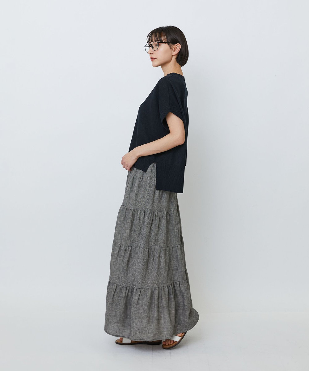 LOISIR 和紙コットン天竺プルオーバー ブラック
