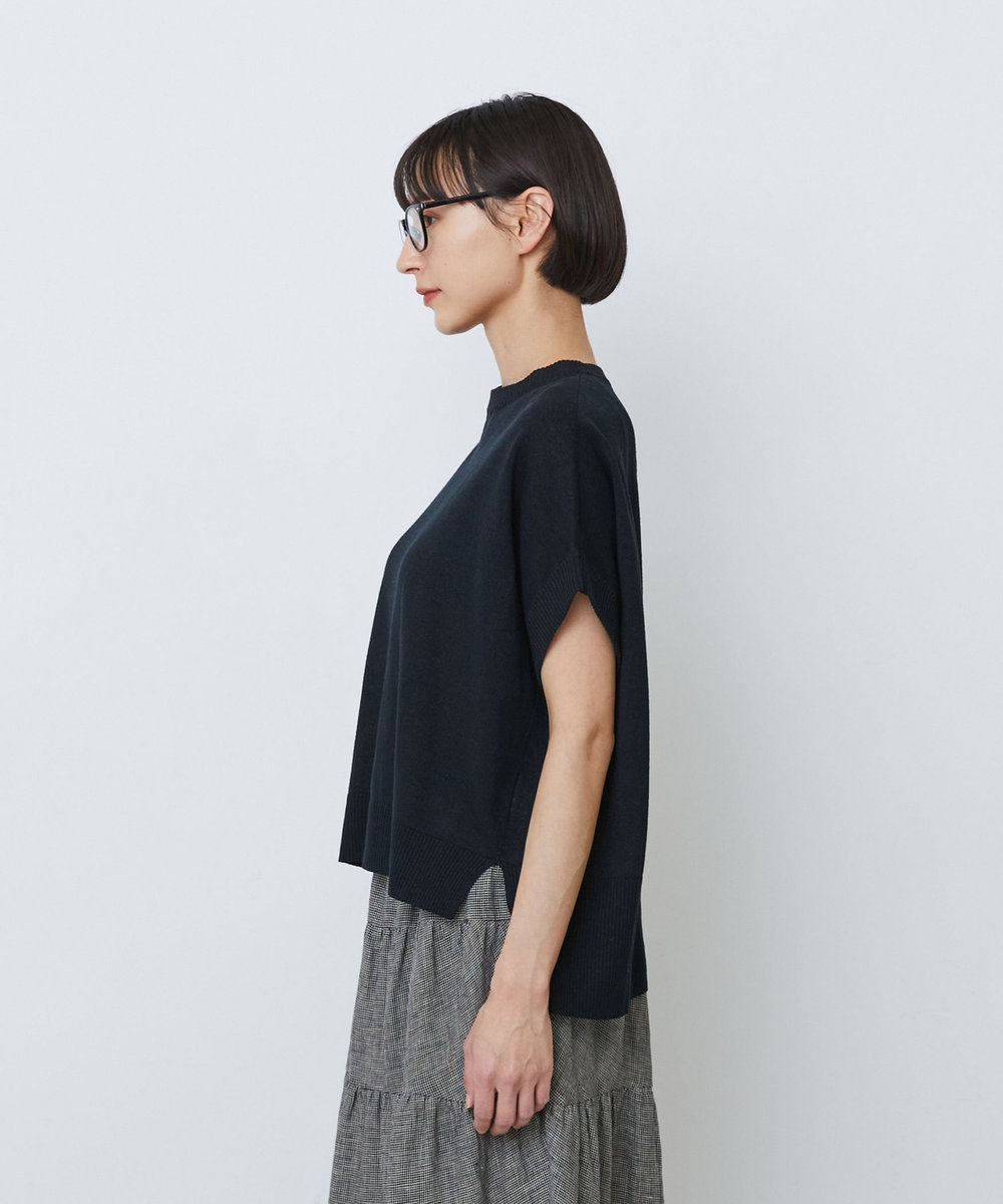 LOISIR 和紙コットン天竺プルオーバー ブラック