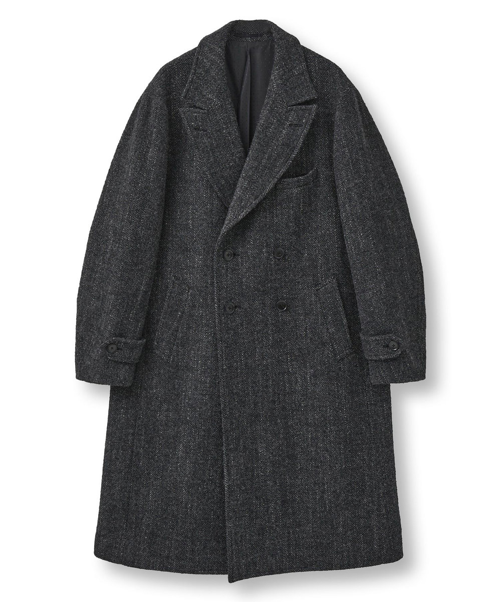 MEN'S BIGI ヴィンテージツイードダブルブレステッドコート グレー
