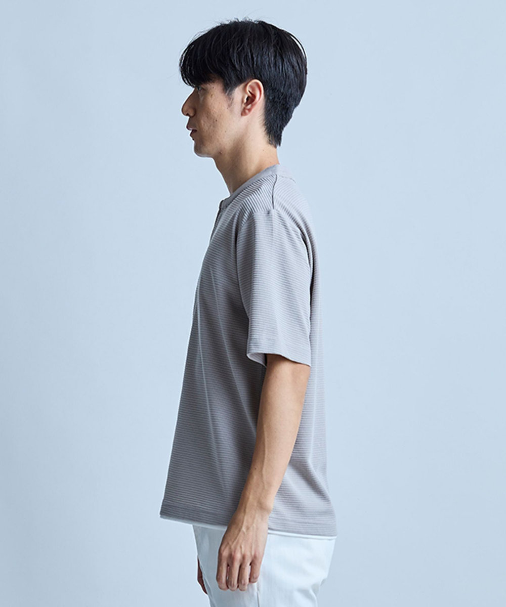UNION STATION 	ミニワッフルキーネックレイヤードTシャツ グレー