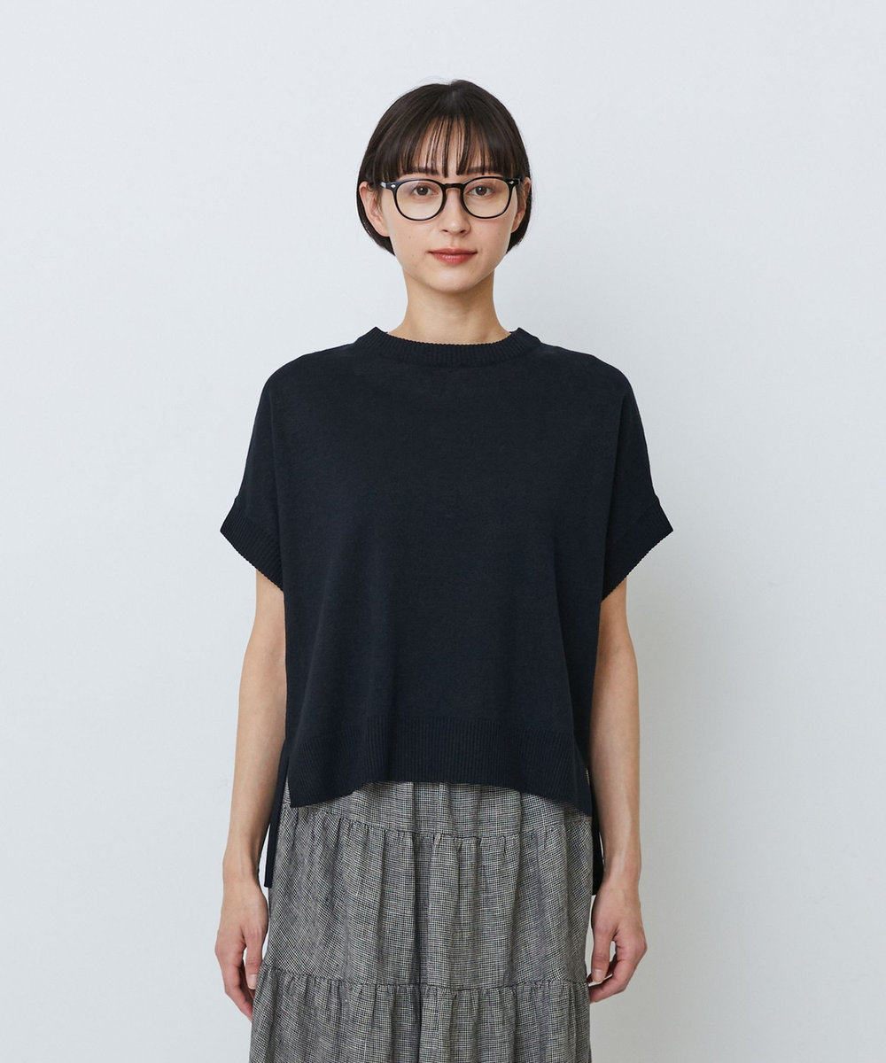 LOISIR 和紙コットン天竺プルオーバー ブラック