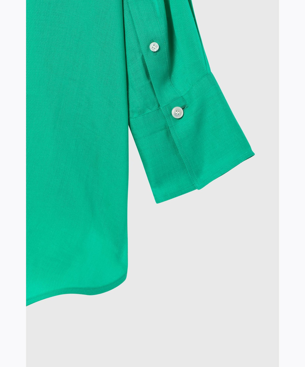 DÉPAREILLÉ RAMIE TWILL REGULAR COLLAR SHIRT / ラミーツイルレギュラーカラーシャツ グリーン