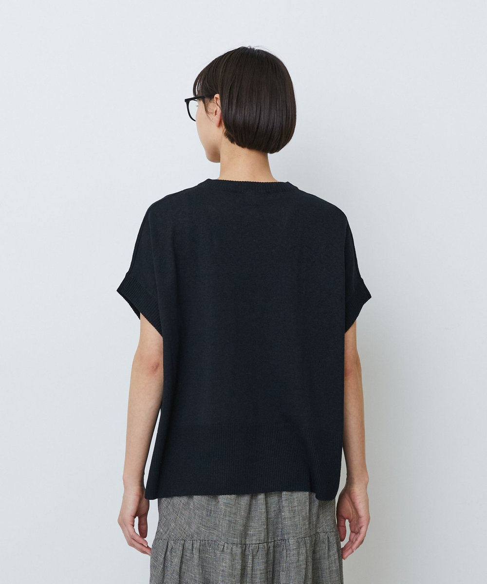LOISIR 和紙コットン天竺プルオーバー ブラック