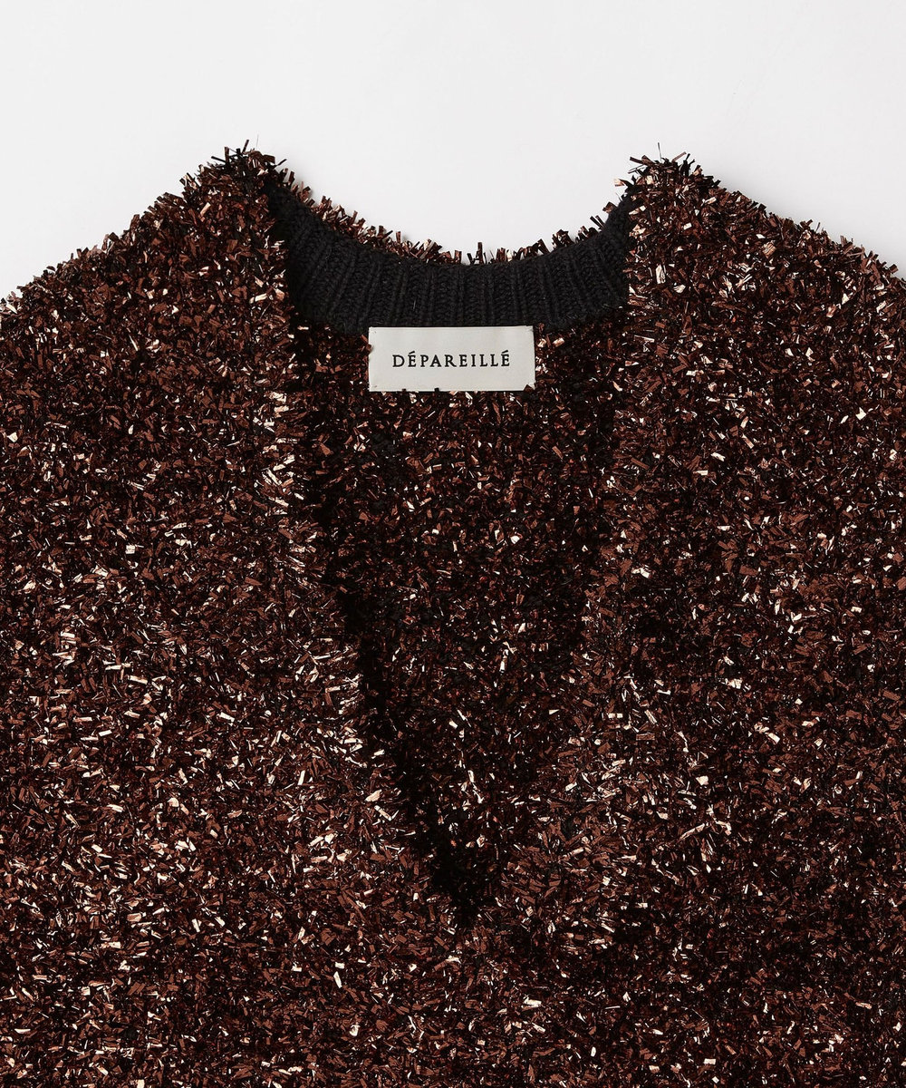 DÉPAREILLÉ METALLIC FILM YARN VEST / メタリックフィルムヤーンベスト ブロンズ
