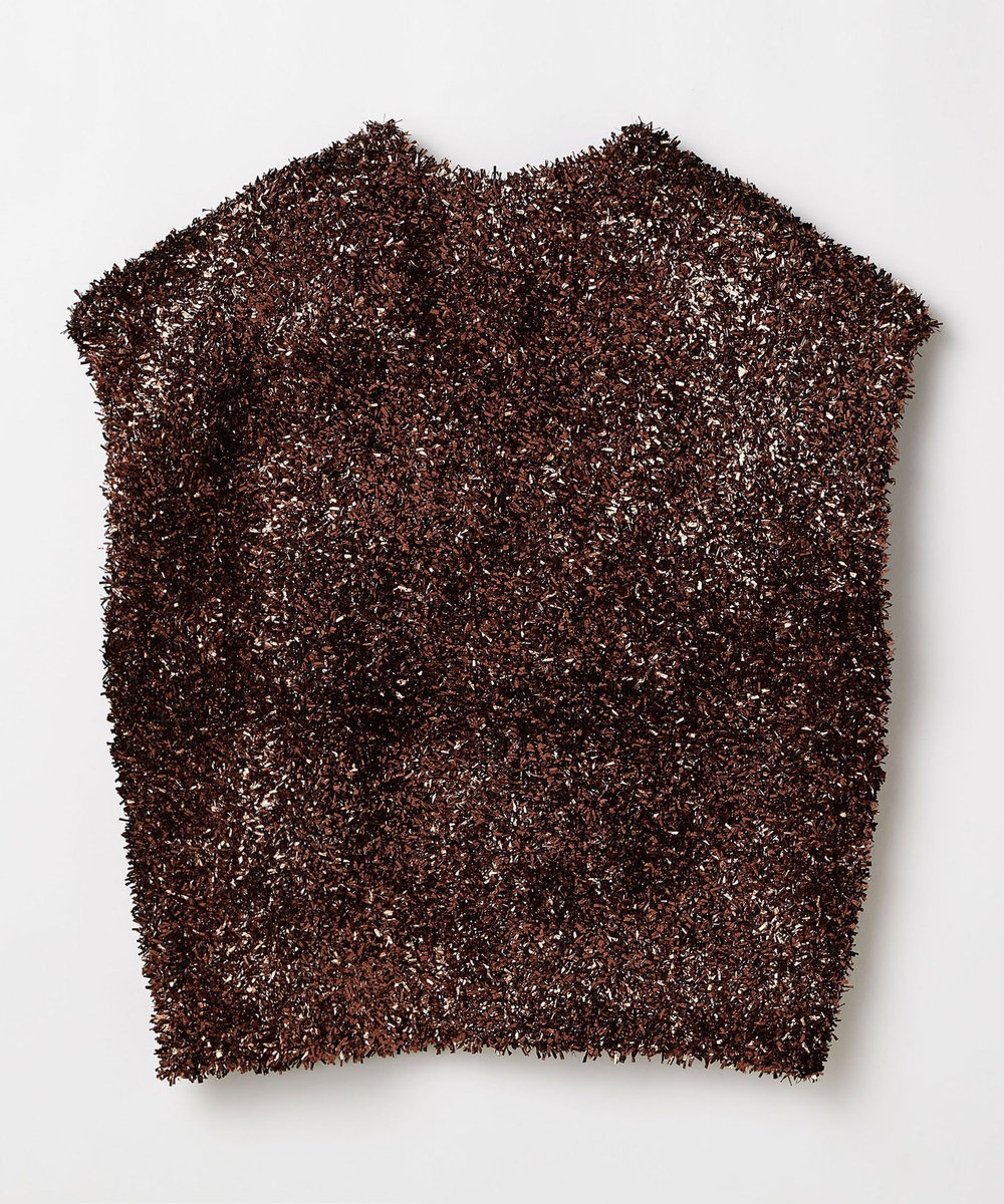DÉPAREILLÉ METALLIC FILM YARN VEST / メタリックフィルムヤーンベスト ブロンズ