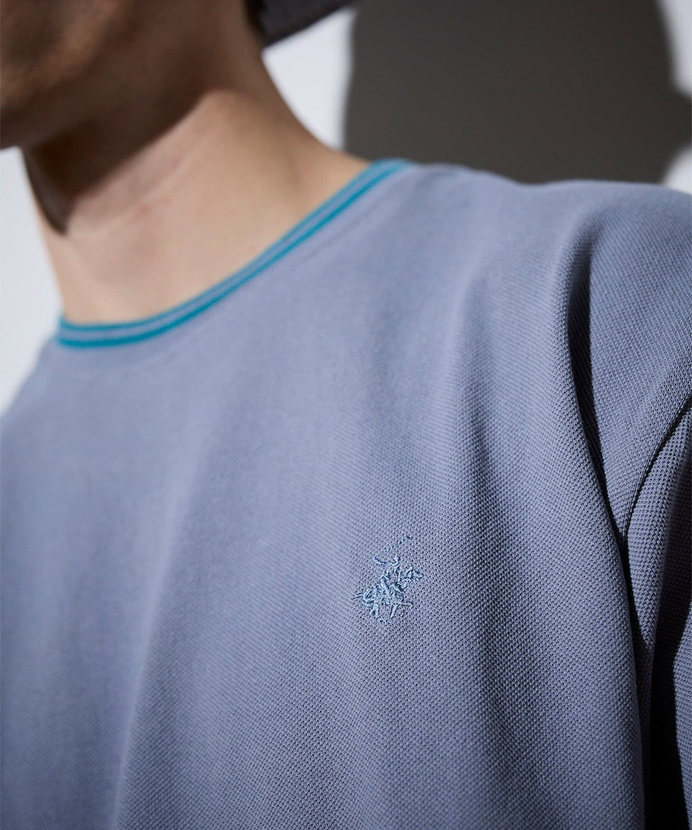 UNION STATION 【BEVERLY HILLS POLO CLUB】別注 コットンロゴ刺繍T サックスブルー