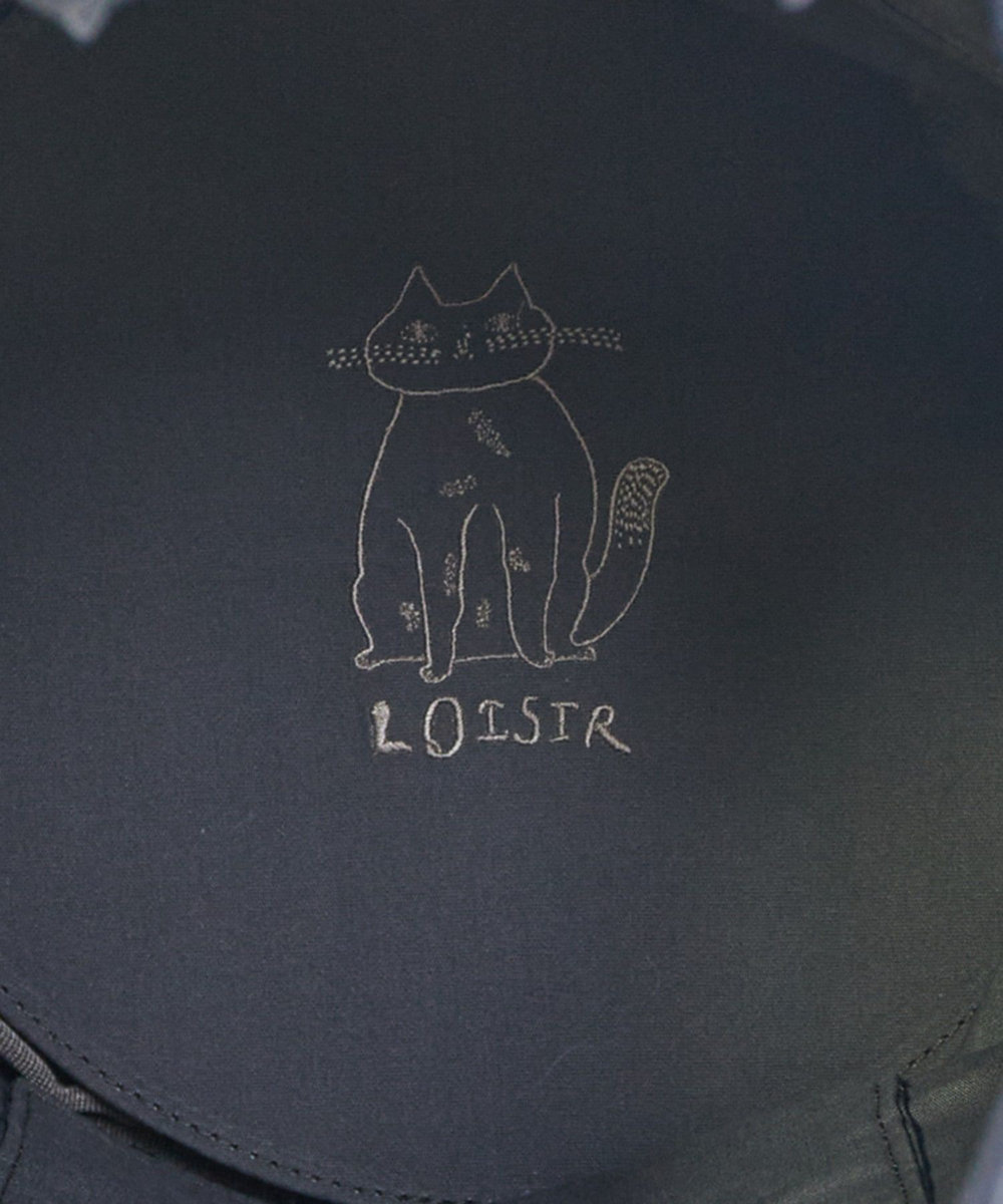 LOISIR 【アーティストコラボ】LOISIR×TORANEKOBONBONCATエンブロイダリーseauバッグ チャコールグレー