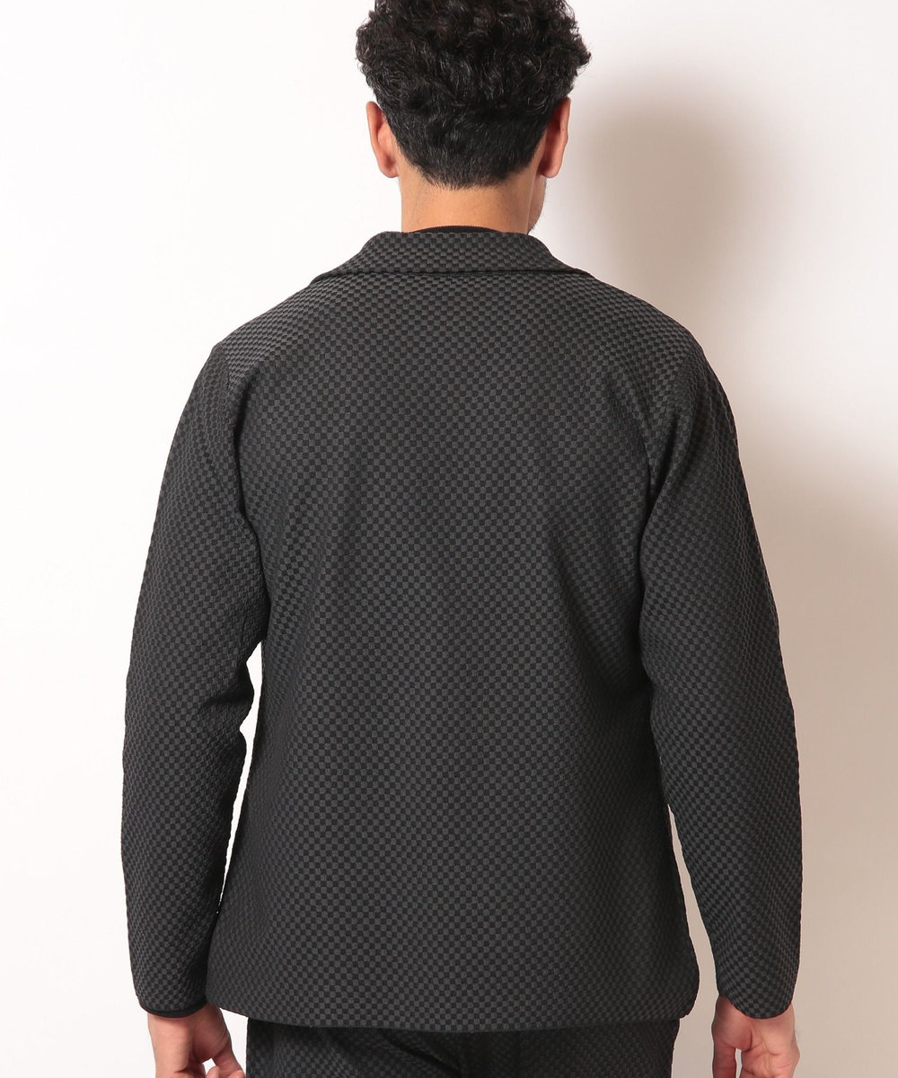 MEN'S BIGI ポリエステルエアリードッツテーラードジャケット ブラック
