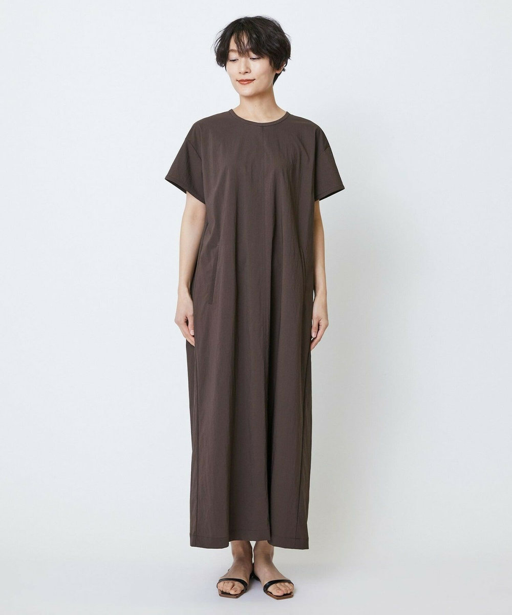 feerique feerique　ポリナイロンストレッチTシャツワンピース ブラウン