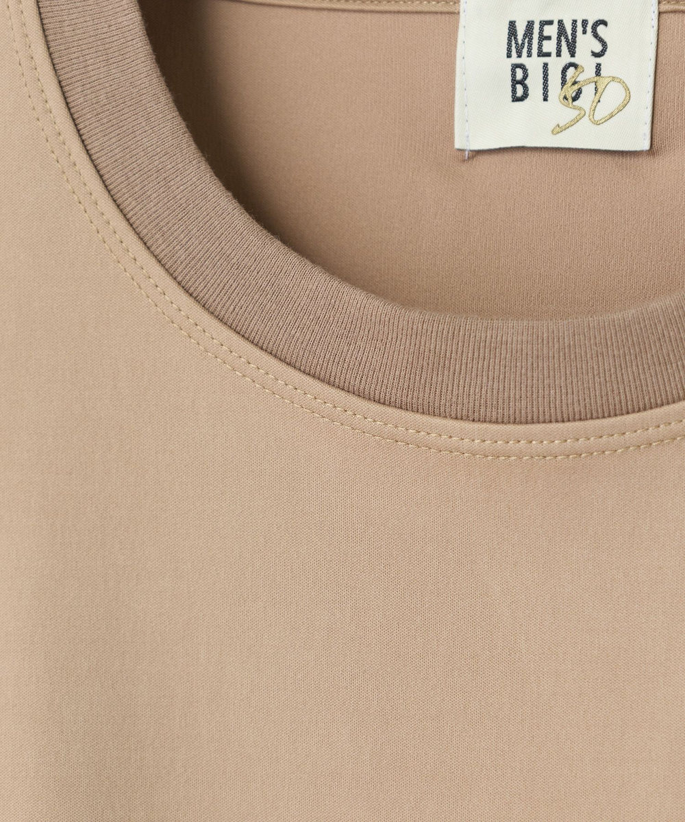MEN'S BIGI フィブリルジャージー クルーネックTシャツ ベージュ