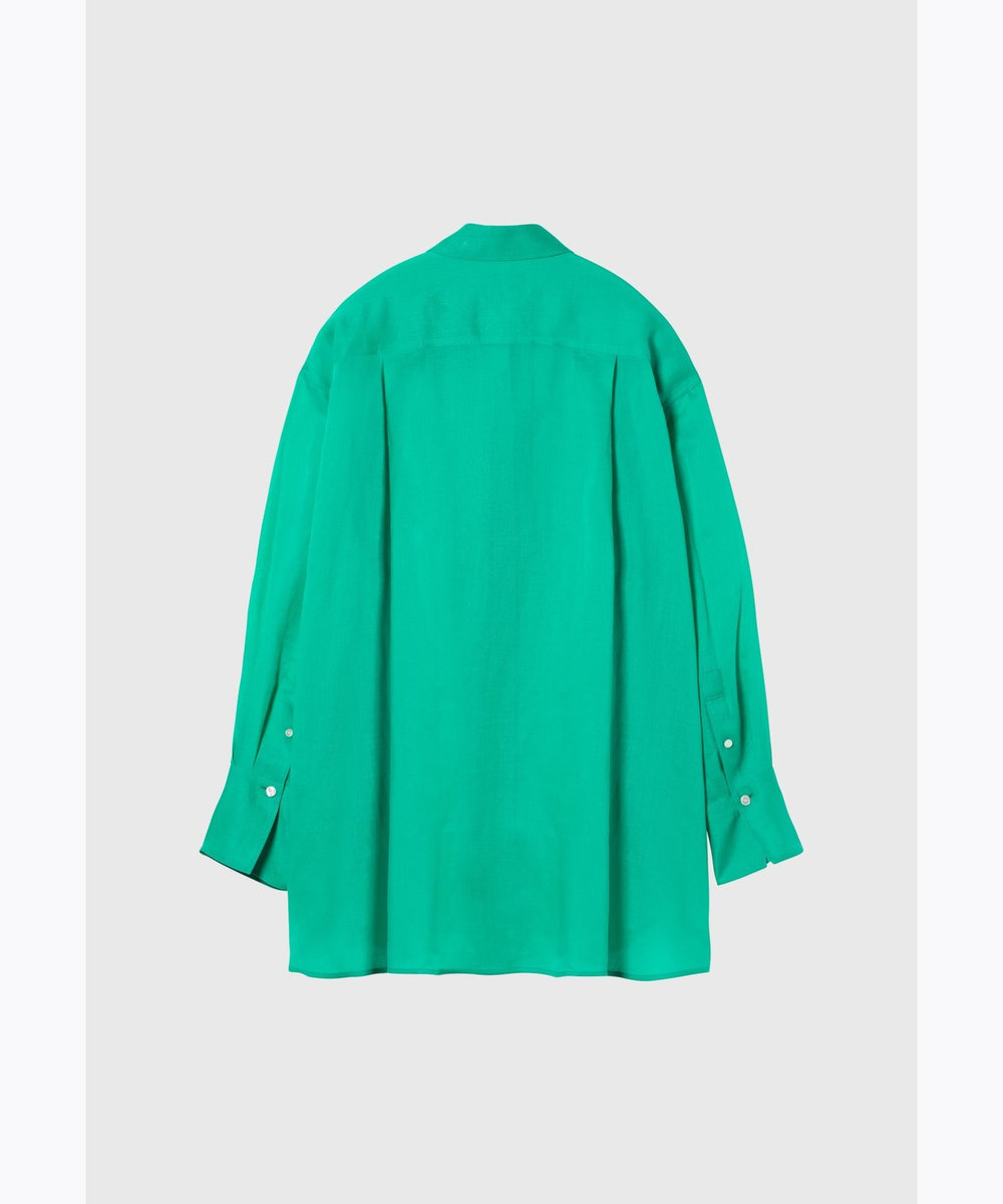 DÉPAREILLÉ RAMIE TWILL REGULAR COLLAR SHIRT / ラミーツイルレギュラーカラーシャツ グリーン