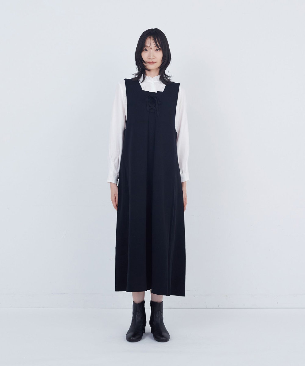 ADIEU TRISTESSE コットンミラノリブニットワンピース ブラック