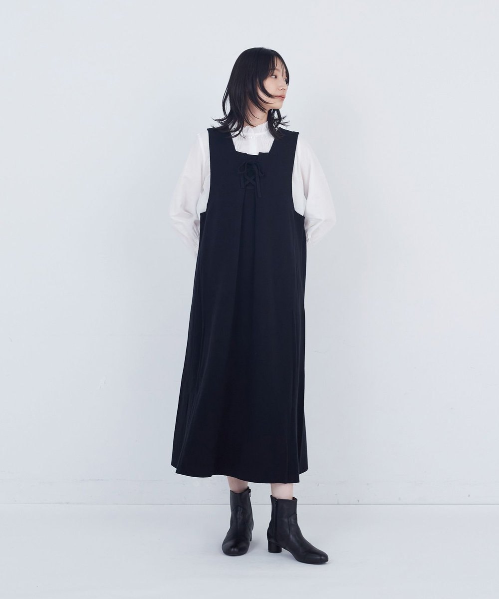 ADIEU TRISTESSE コットンミラノリブニットワンピース ブラック