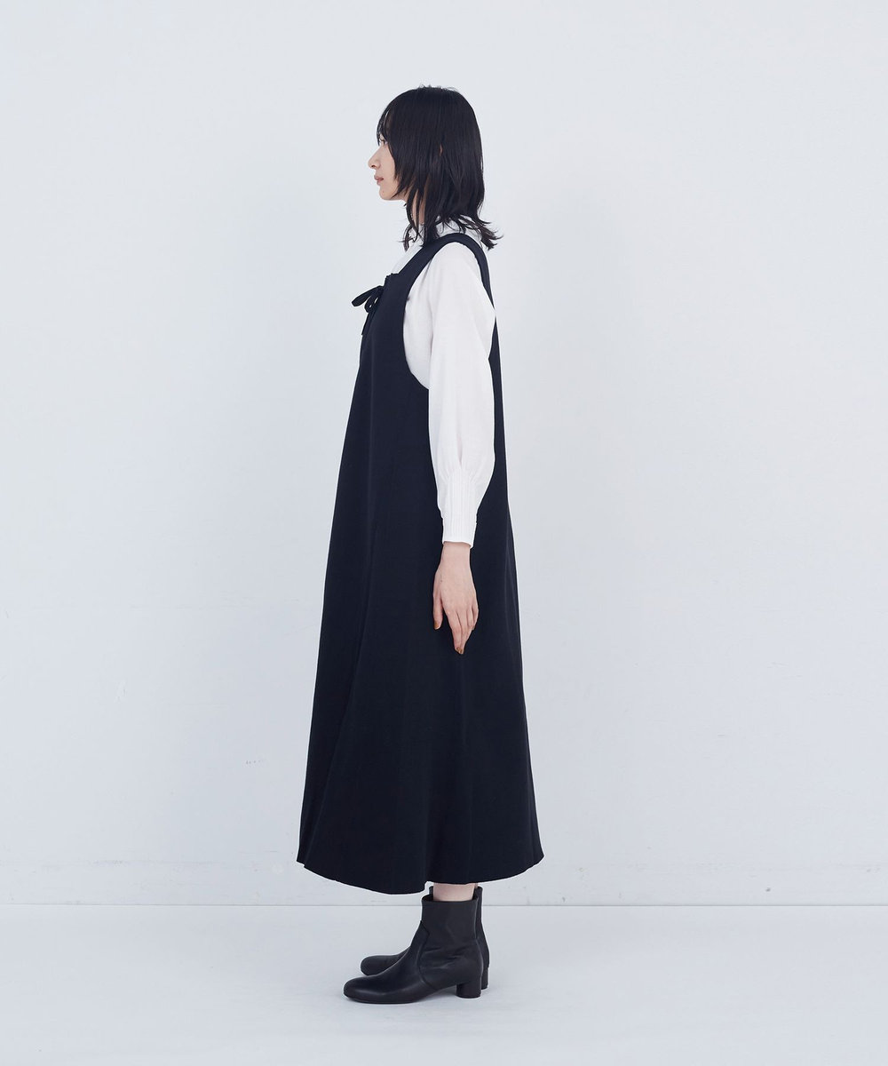 ADIEU TRISTESSE コットンミラノリブニットワンピース ブラック