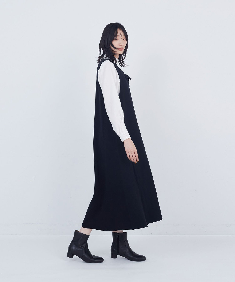 ADIEU TRISTESSE コットンミラノリブニットワンピース ブラック