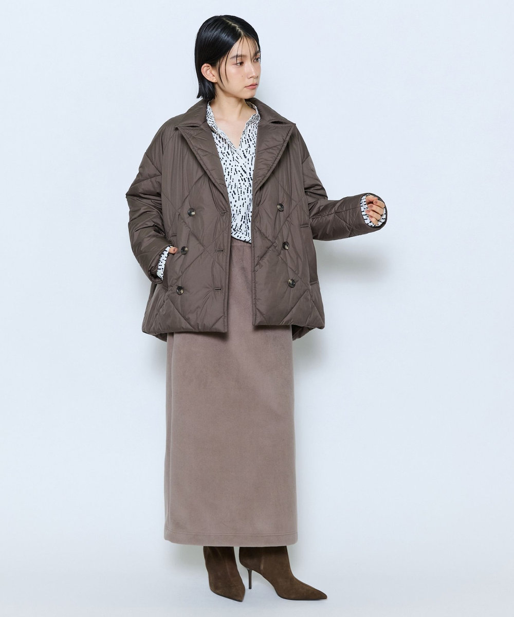 feerique  feerique ポリエステルキルティングピーコート モカ