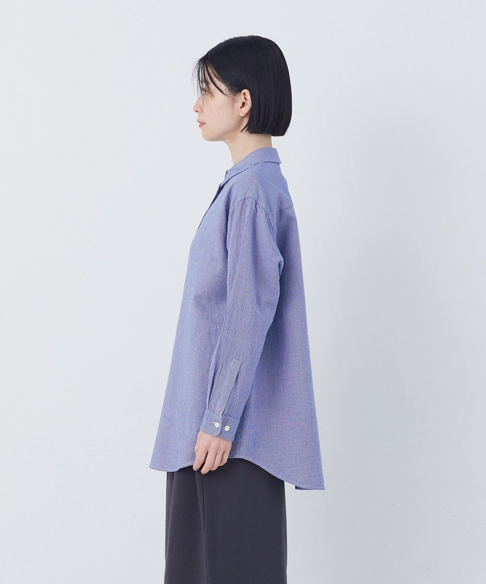 congés payés ADIEU TRISTESSE シングルガーゼポケット付きシャツ ブルー系その他