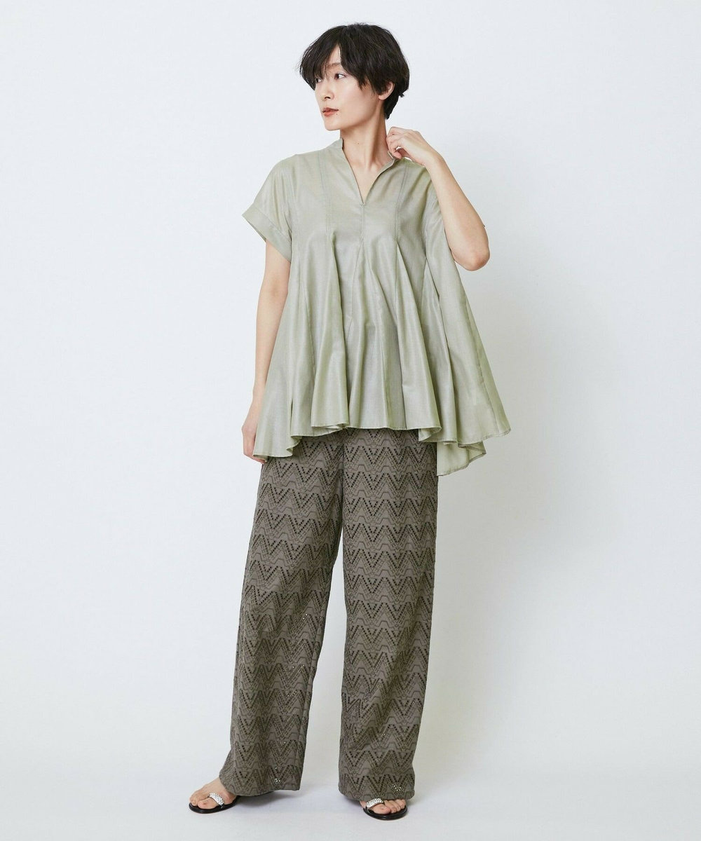 feerique feerique コットンレースワイドパンツ カーキ