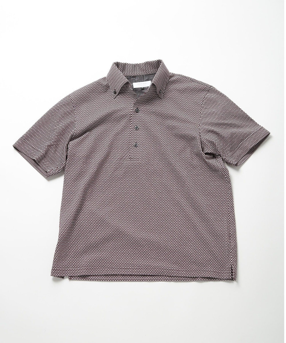 MEN'S BIGI 【ACTIVE TAILOR】COOL MAXサッカー織りワンピースカラーポロシャツ ボルドー