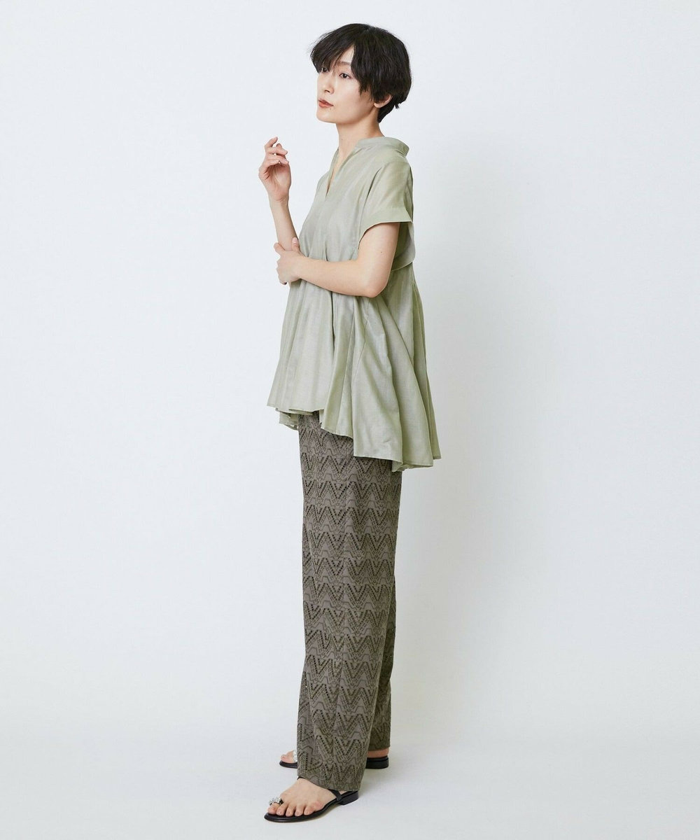 feerique feerique コットンレースワイドパンツ カーキ