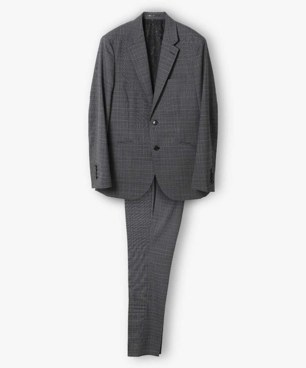 MEN'S BIGI ウールメランジグレンチェックスーツ＜セットアップ＞ グレー
