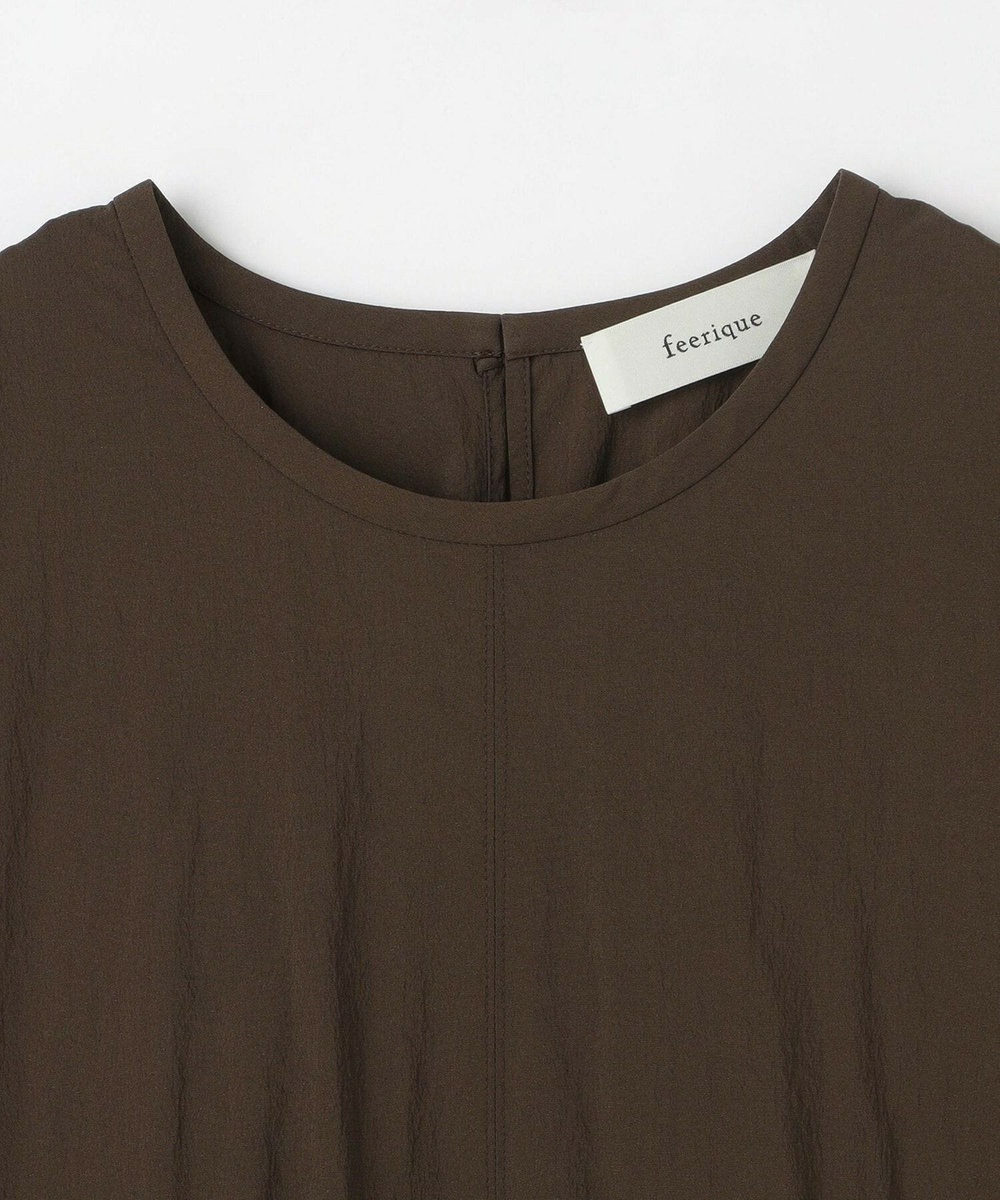 feerique feerique　ポリナイロンストレッチTシャツワンピース ブラウン