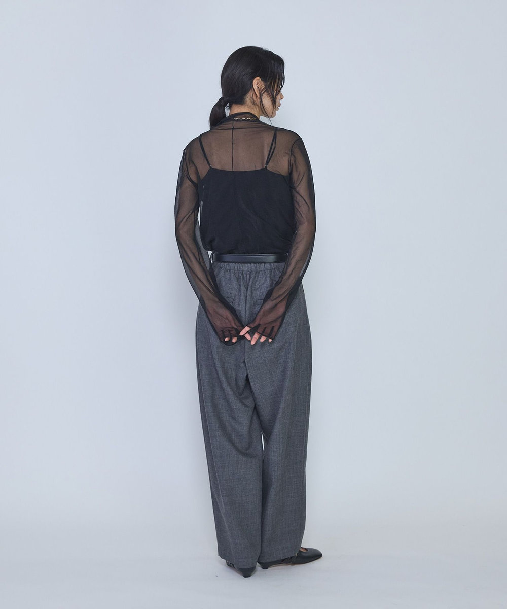 1er Arrondissement シアーハイネックカットソー ブラック