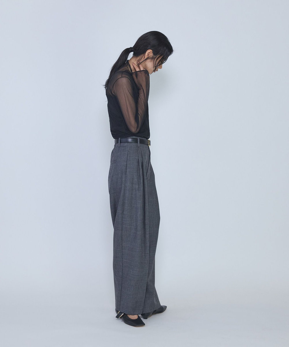 1er Arrondissement シアーハイネックカットソー ブラック