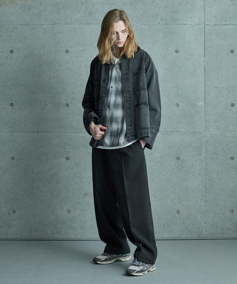 MEN'S BIGI デニムカバーオールジャケット ブラック