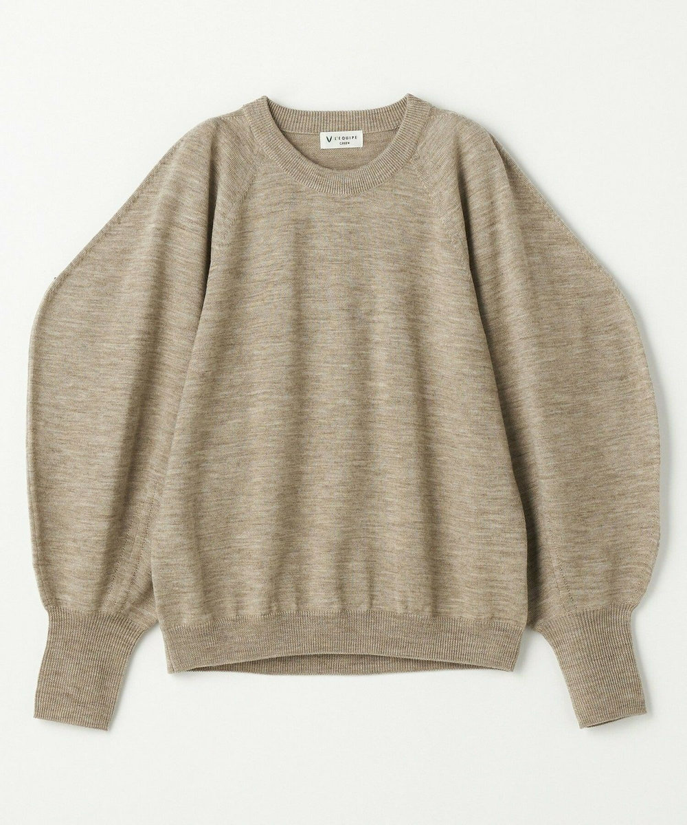 L'EQUIPE GREEN ウール梳毛ボリュームスリーブニット ベージュ