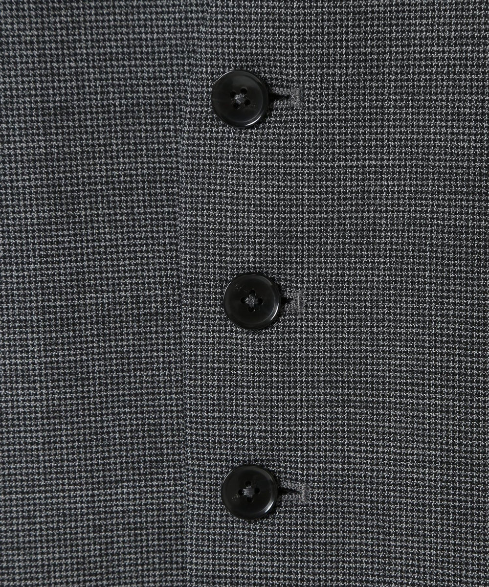 MEN'S BIGI ウールメランジ千鳥格子ベスト＜セットアップ＞ グレー