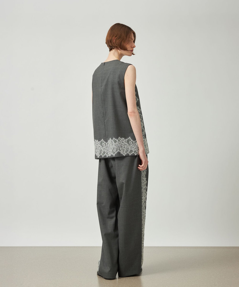 DÉPAREILLÉ VISCORSE WOOL LACE PANTS / ヴィスコースウールレースパンツ グレー