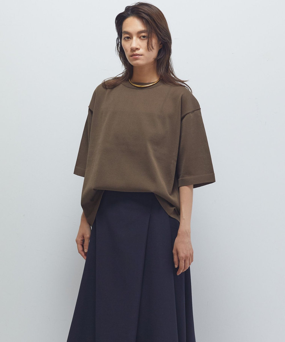 1er Arrondissement ドライニットTシャツ ブラウン