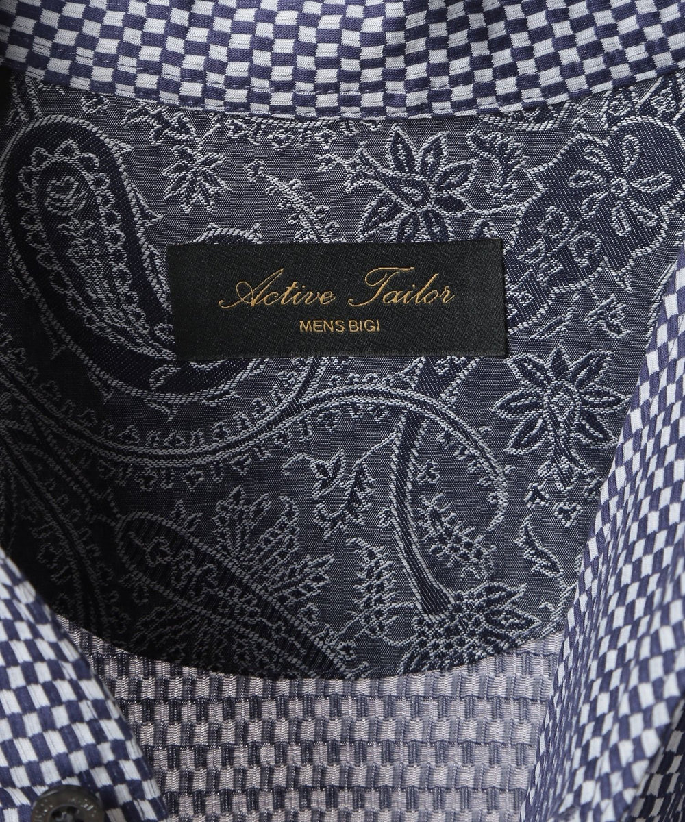 MEN'S BIGI 【ACTIVE TAILOR】サッカー織りポロシャツ<COOL MAX/吸水速乾> ブルー